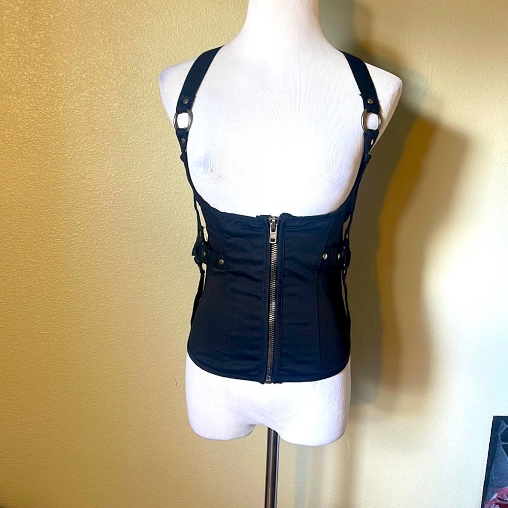 NWOT LIP SERVICE Y2K black denim top